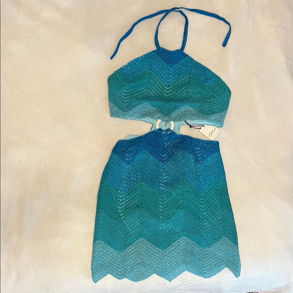 Free People Lisa Maree Soul Chaser O-Ring Crochet Mini Dress